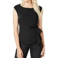thumbnail image 1 of maison Jules Womens Tie Front Pullover Blouse, Black, XX-Small, 1 of 2