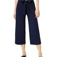 thumbnail image 1 of maison Jules Womens Tie Waist Casual Wide Leg Pants, Blue, Medium, 1 of 2