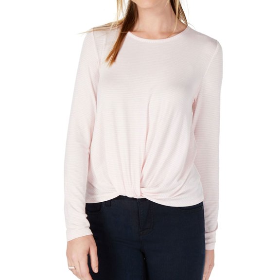 maison Jules Womens Twisted Hem Basic T-Shirt