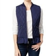 thumbnail image 1 of maison Jules Womens full zip Quilted Vest, Blue, Small, 1 of 2