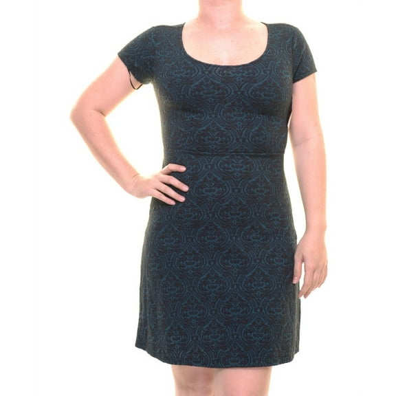 maison Jules Womens textured filigree A-line Dress, Green, Large