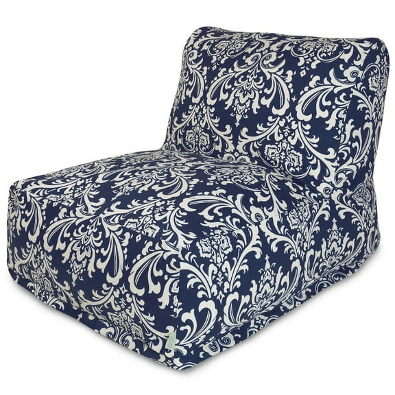 majestic-home-goods Majestic Home Goods Navy Blue French Quarter Bean Bag Chair Lounger, Indoor/Outdoor