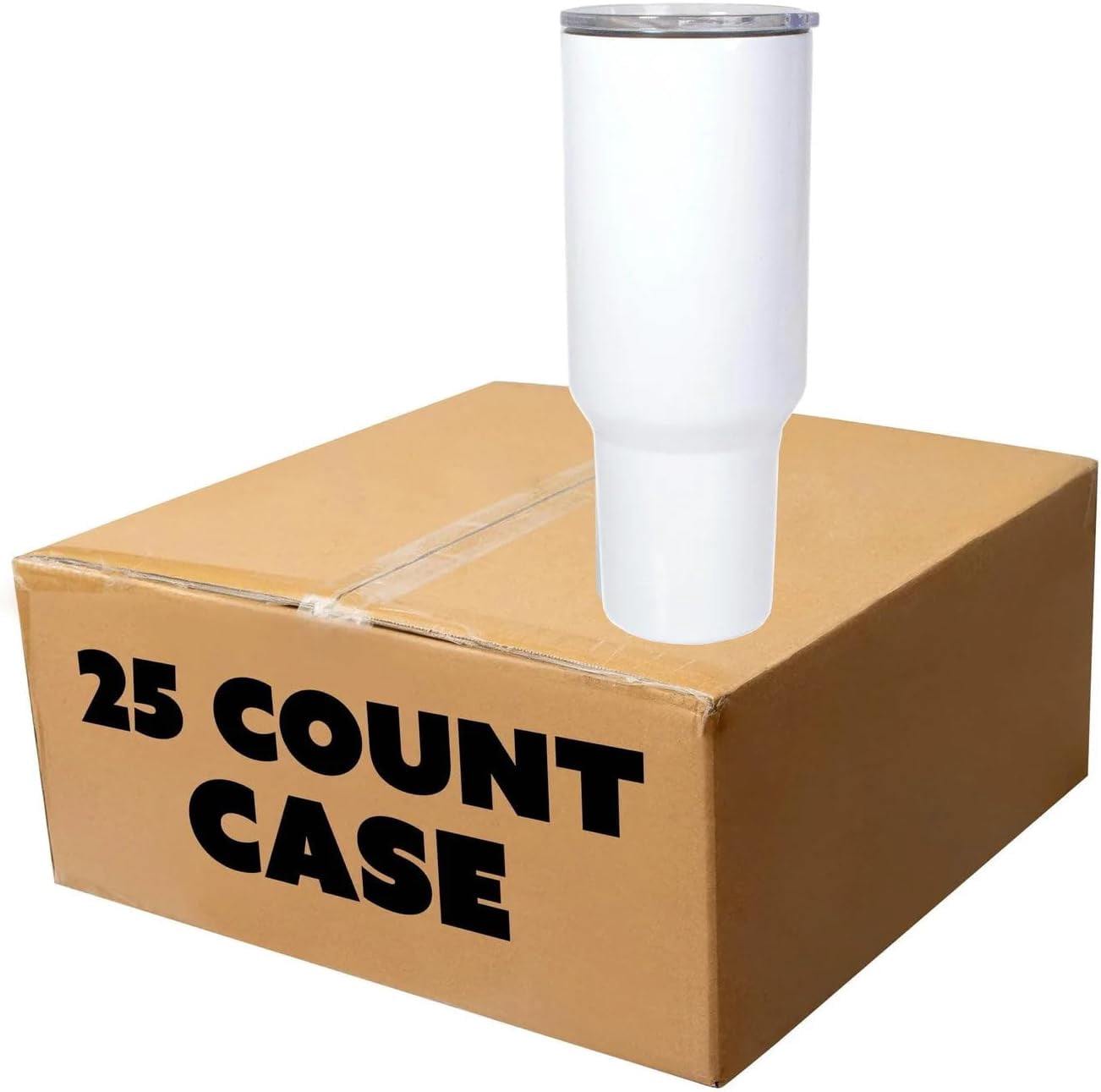 makerflo 40 oz White Sublimation Blank Tumbler Pack of 25 with Lid and Straw | Craft-Ready for DIY Gifts & Personalization (Sublimation, , UV DTF, Vinyl, and Laser Engraving)