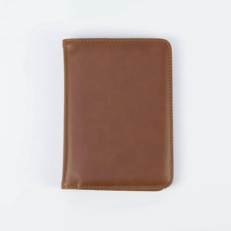 makerflo Laserette Passport Wallet 7? x 5? – Engravable Vegan Leather Travel Passport Holder with RFID Blocking, Card & Cash Slots, Gift Box Included (Brown, Singles)