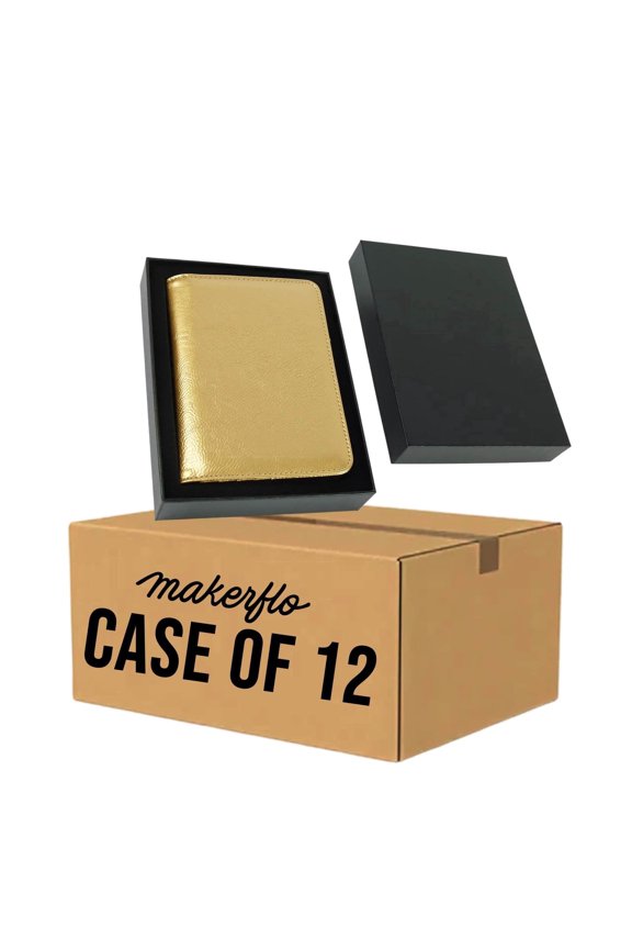 Laserette Passport Wallet 7″ x 5″ – Engravable Vegan Leather Travel Passport Holder with RFID Blocking, Card & Cash Slots, Gift Box Included (Metallic Gold, Case of 12)