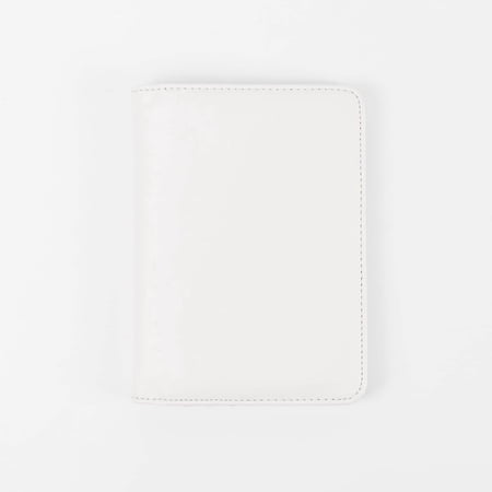 makerflo Laserette Passport Wallet 7? x 5? – Engravable Vegan Leather Travel Passport Holder with RFID Blocking, Card & Cash Slots, Gift Box Included (White, Singles)