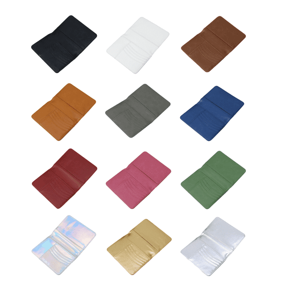 makerflo Laserette Passport Wallet Sample Pack Pack of 12 Engravable Vegan Leather RFID Blocking Travel Passport Holders 6 x 4.4 with Card & Cash Slots & Gift Boxes