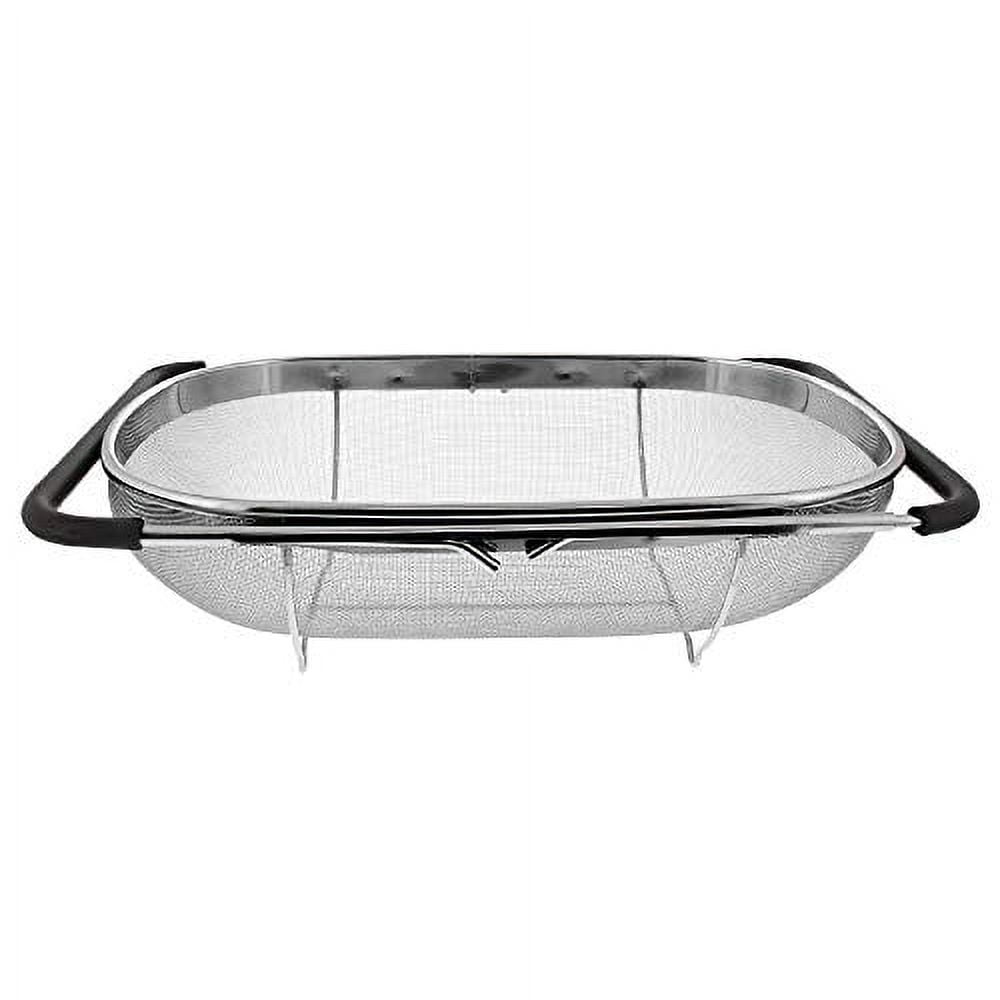 makerstep over the sink colander strainer basket stainless steel, for kitchen sink with rubber