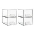 thumbnail image 1 of Behome 4 Pack Makeup Organizers, Clear Small Stackable Storage Desk Organizers with 4 Drawers, Bathroom Make up Drawer Storage for Beauty, Hair Accessories Organizer, 1 of 7