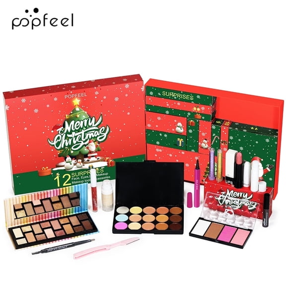 makeup set for Teens Girls Christmas, Concealer,Powder blusher,Foundation,Lipstick,Lip Gloss,Eye shadow,Eyebrow pencil,Eyeliner,Lip balm,Eyebrow Trimmer