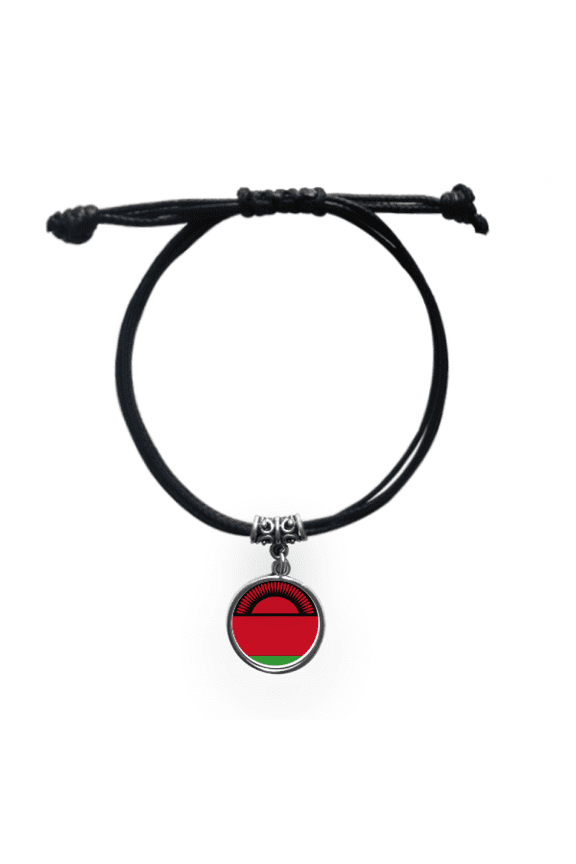 malawi afnational emblem bracelet leather wristband black jewelry