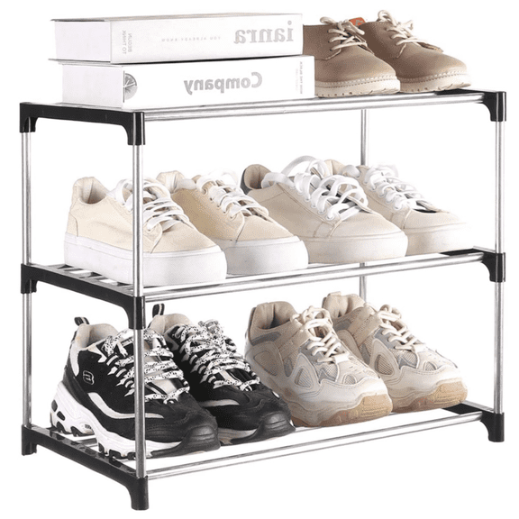 mall Shoe Rack, Narrow Stackable Shoe Shelf Organizer for Entryway, Doorway and Bedroom Closet