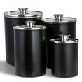 thumbnail image 1 of malmo 4-Piece Canisters Kitchen Storage Storeroom 34 Ounces, Black, 1 of 6