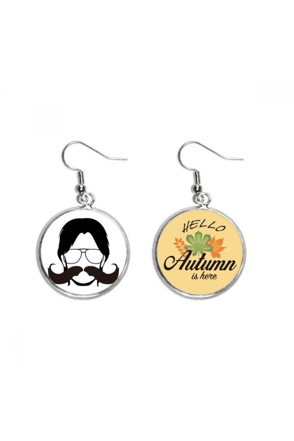 man exaggerated beard art deco fashion earring dangle autumn earring jewelry