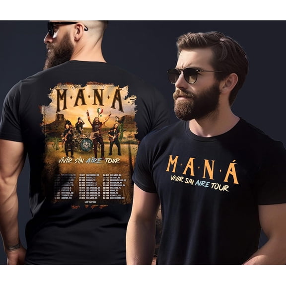 mana tour 2025 t-Shirt unisex comfortable and soft t-shirt,Black Color,Size M