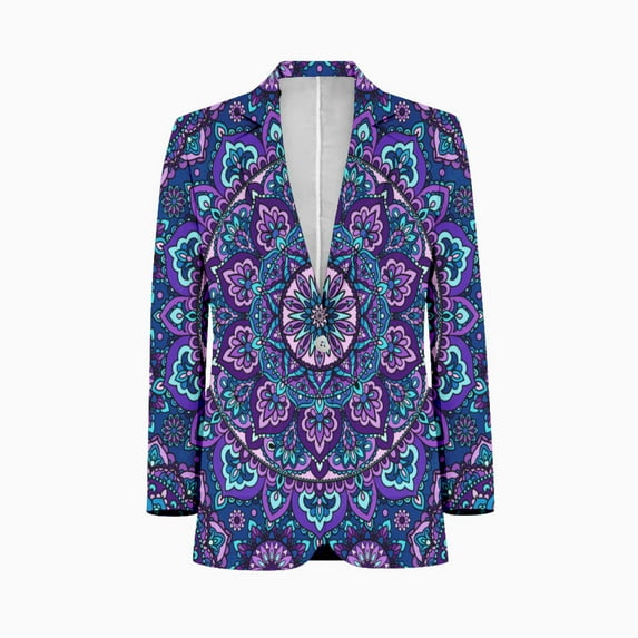 mandala purple Customized Men's Suits full man Shawl Collar Gentleman Suits for Wedding Business