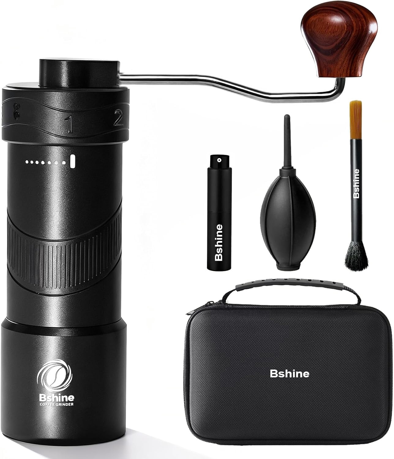 manual coffee bean grinder with Carrying Case,Numerical External Adjustable,conical burr hand crank mini molino para cafe,moledor de cafe de grano molino para cafe
