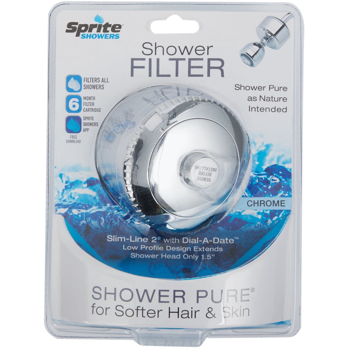 manufacturer 1-pack Sprite Slim-Line2 Universal Shower Filter Chrome ...