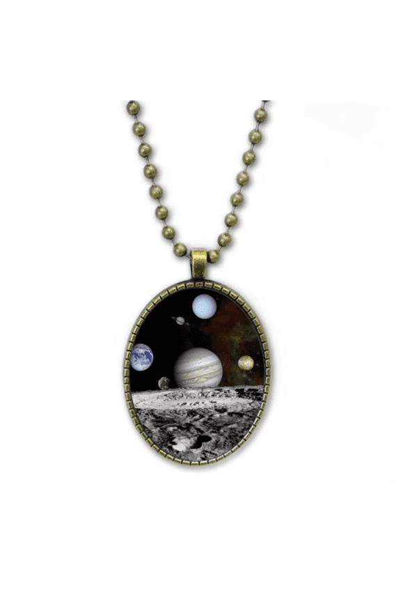 many planets dark universe necklace vintage chain bead pendant jewelry collection