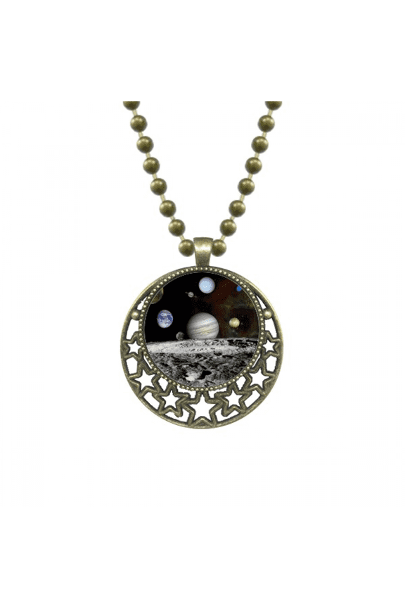 many planets dark universe pendant star necklmoon chain jewelry
