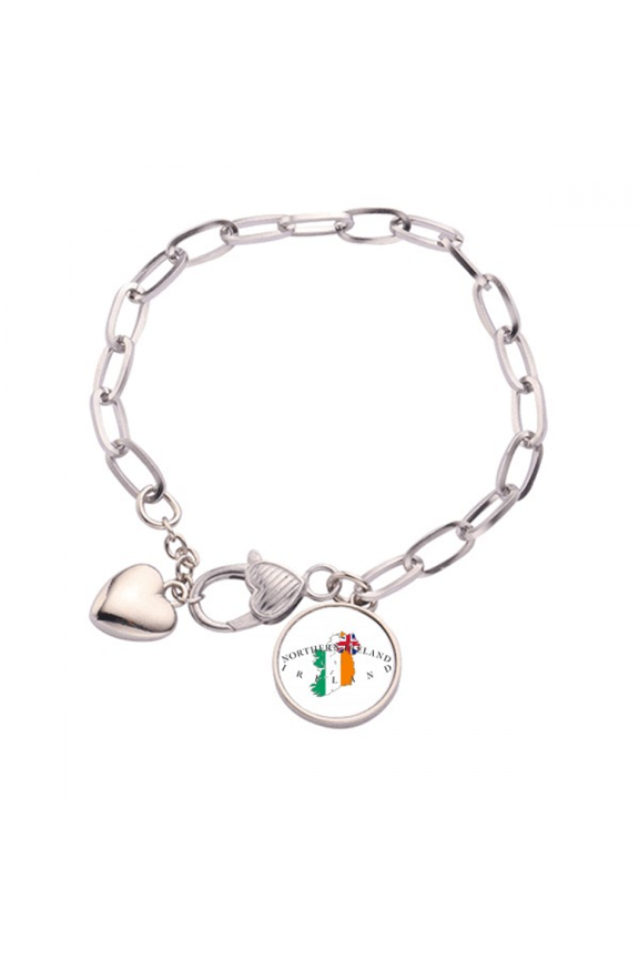 map al location northern ireland Heart Chain Bracelet Jewelry Charm Fashion