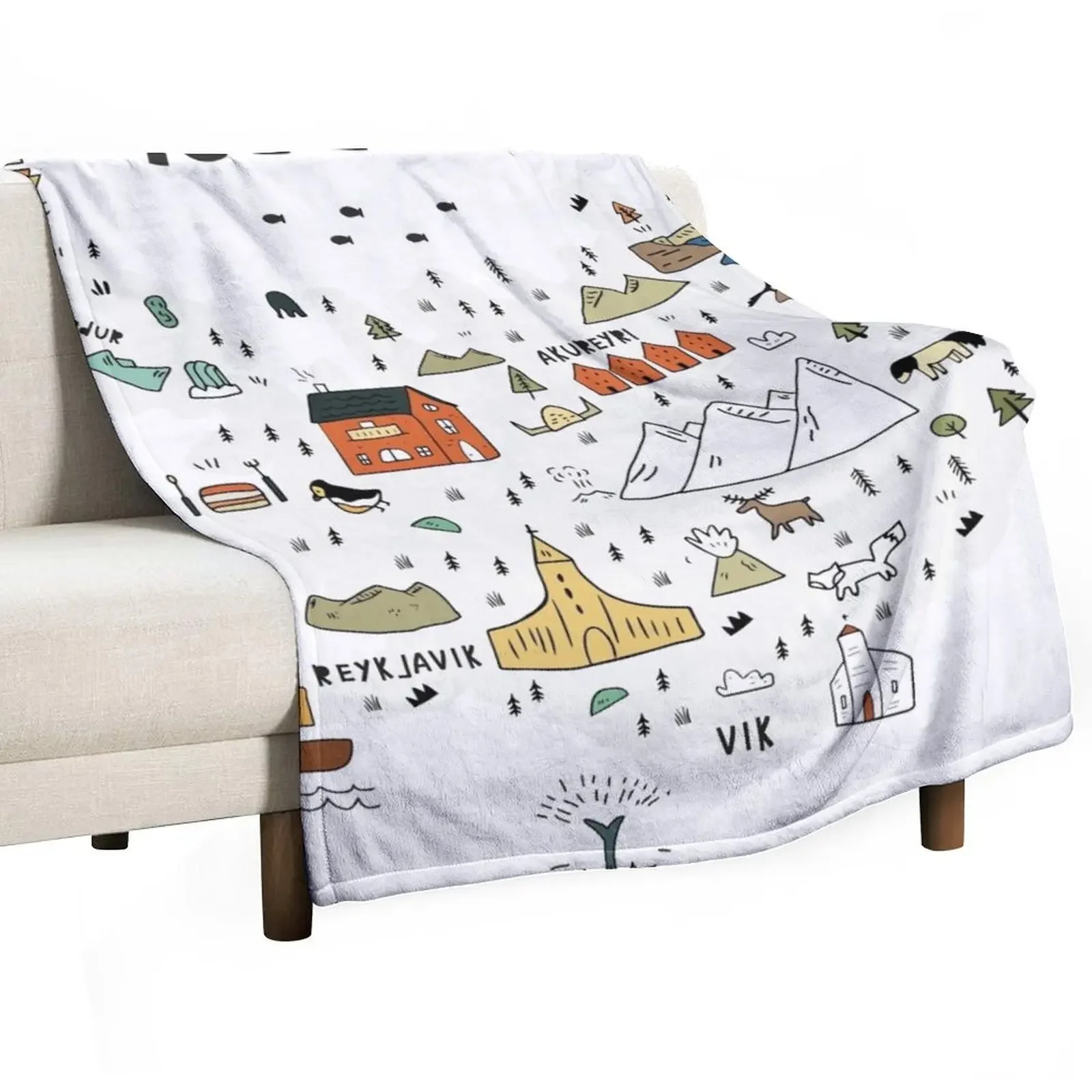 map of Iceland Throw Blanket Luxury Extra Large Throw Furry Blankets