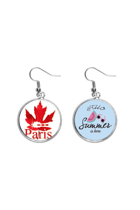 maple city outline paris earring drop summer watermelon earring wear