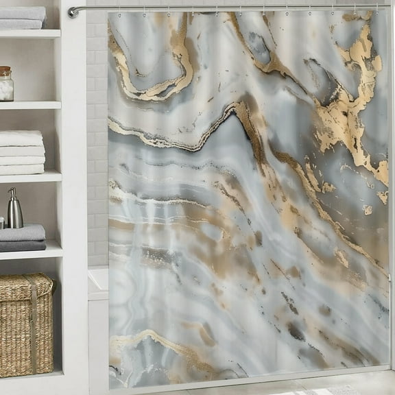 marble gold silver Bathroom shower curtain waterproof shower curtain  Home Sweet Home Fabric Shower Curtain Bathtub Decor with Hooks