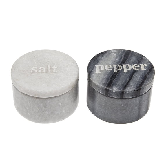 Godinger Salt & Pepper Set, Marble Salt & Pepper Kitchenware, White & Black