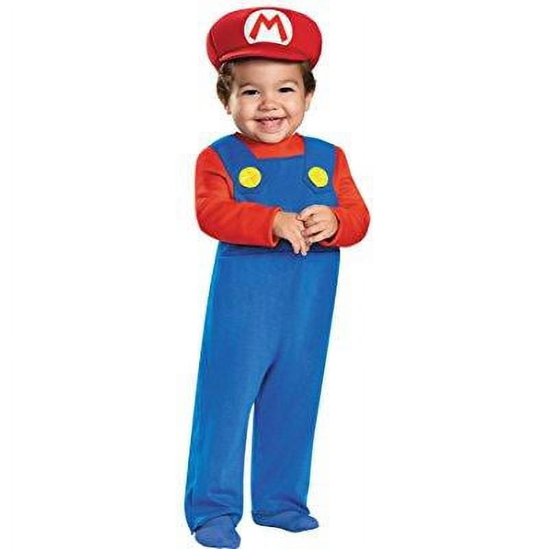 Disguise Super Mario Bros Toddler Costume, Blue/Red, Size 12-18 Months
