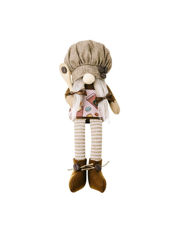 marioyuzhang Christmas Ornaments New Coffee Chef Hat Hanging Leg Doll Home Decoration Coffee Beans