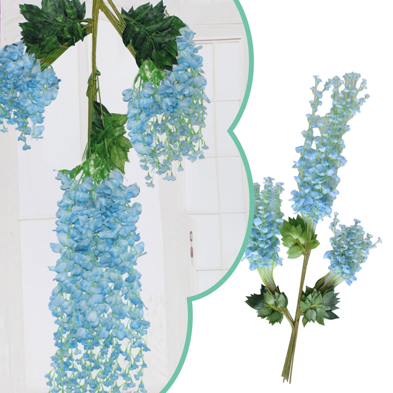 marioyuzhang Flower Vine 12 Pieces Wisteria Artificial Flower Bushy
