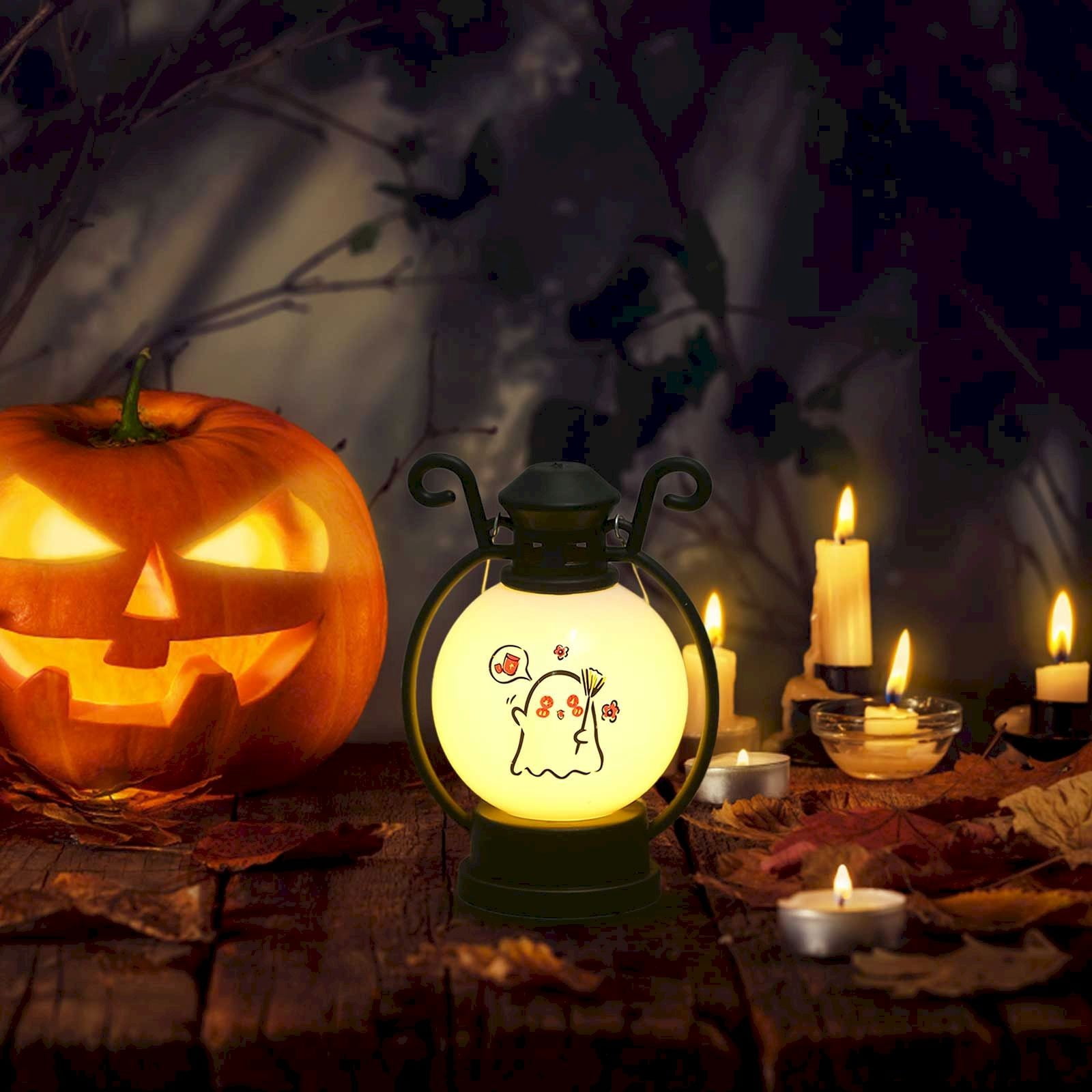 Ghost Bubble Bath Lamp - Cute LED Ghost Night Light With Floating Bubbles, Battery Powered, Color Changing Light For Halloween Decor Or Gift