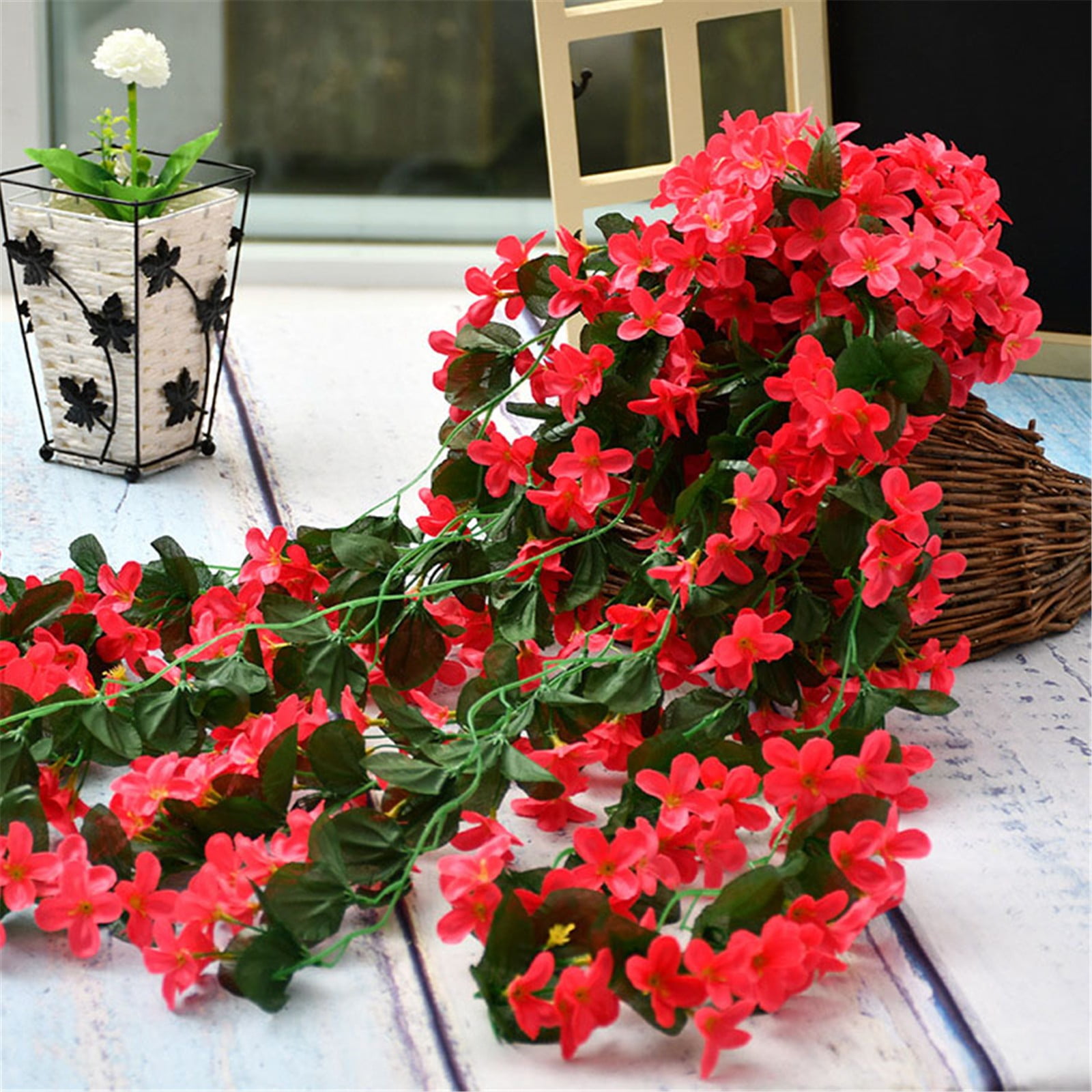 marioyuzhang Hanging Hanging Basket Bunch Violet Flower Hanging Garland