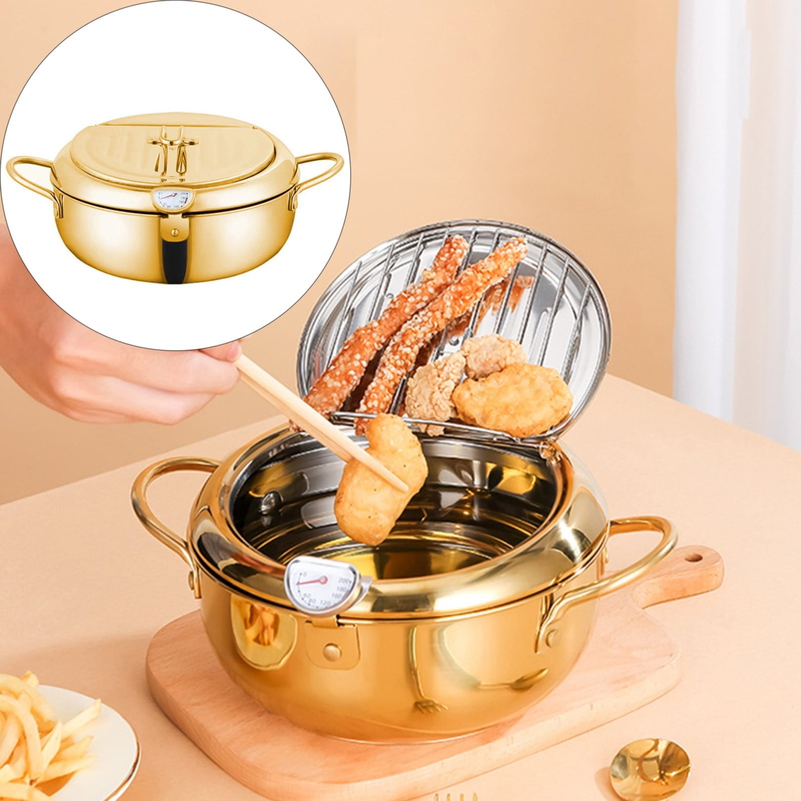 marioyuzhang Non Stick Pan,Japanese Deep Fryer Pot 2024 New Stainless