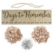 marioyuzhang Small Hanging Decor Takefuns Gift for Moms Dads Wooden Birthday Reminder Calendar Sign Board Wall Hanging Family Decor Plaque Birthday Plaque Listing for Family Friends Classroom