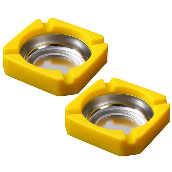 marioyuzhang Two Ashtrays 2PC Household Stainless Steel Living Room Ashtray Multifunctional Easy to Clean Car Ashtray Suitable for Home Office
