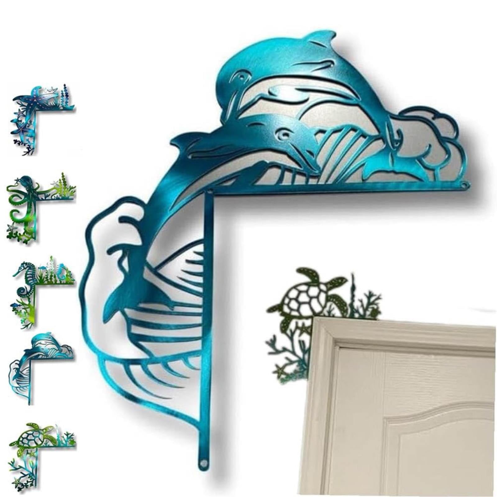 marioyuzhang Wall Art Sea Turtle Door Frame Decoration Coastal Metal