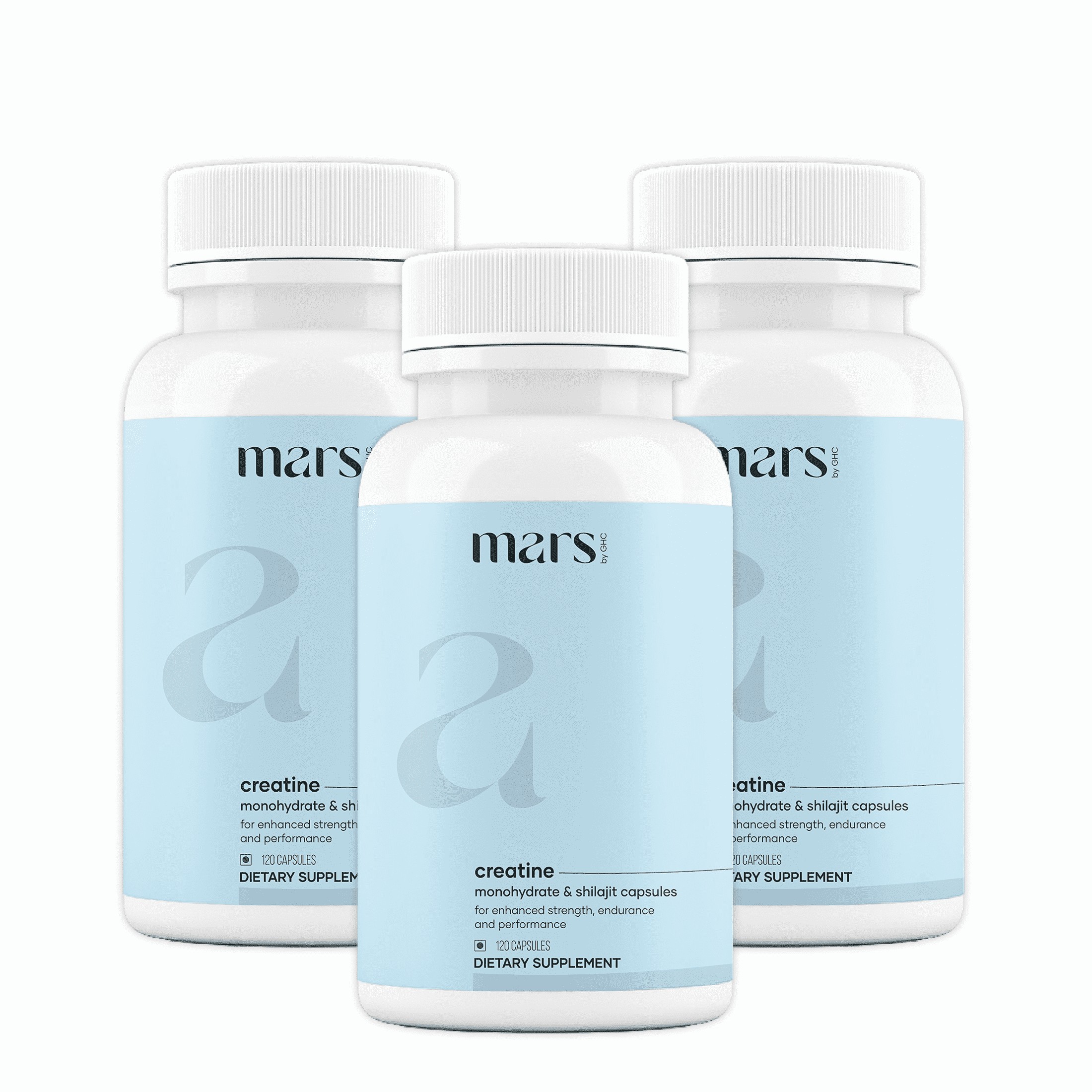 mars by GHC Micronized Creatine Monohydrate Caps with Shilajit & Ashwagandha | Overall Well-being - Pack of 3