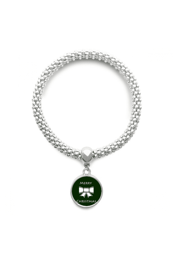 mas Bows Gentlemen Art Deco Fashion Sliver Bracelet Pendant Jewelry Chain Adjustable Bangle