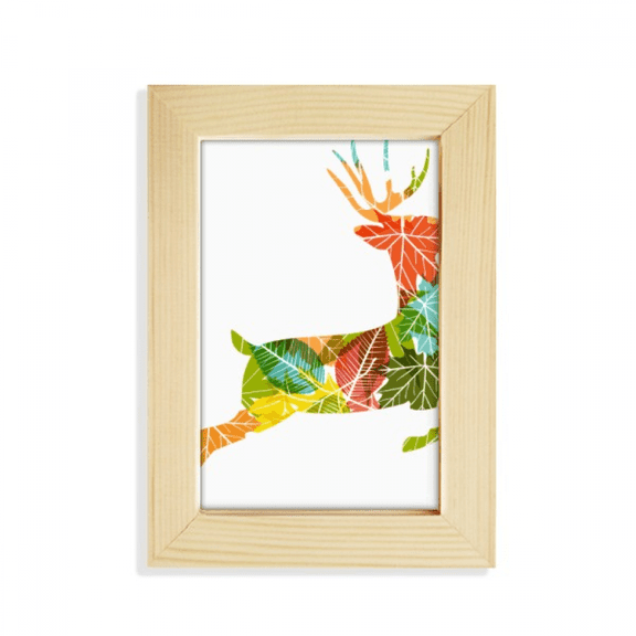 mas Colorful Elk Festival Pattern Desktop Display Photo Frame Picture Art Painting 5x7 inch