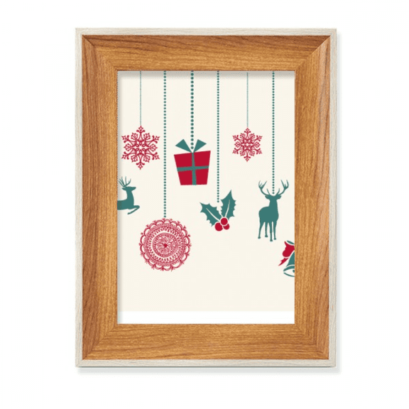 mas Elk Snowflake Heart Festival Desktop Wooden Photo Frame Display Picture Art Painting Multiple Sets