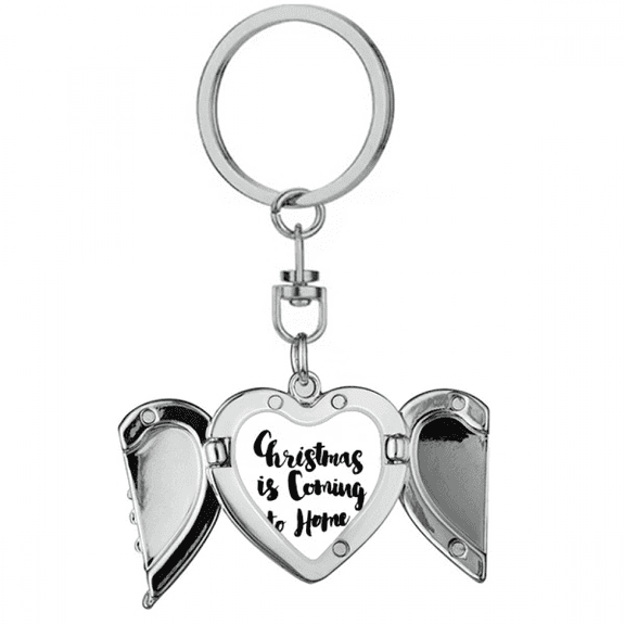 mas Is Cong To Home Quote Heart Angel Wing Key Chain Holder