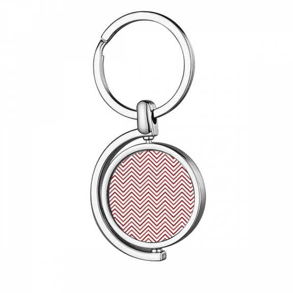 mas Red Pattern White Decoration Rotating Keychain Metal Keyring Holder