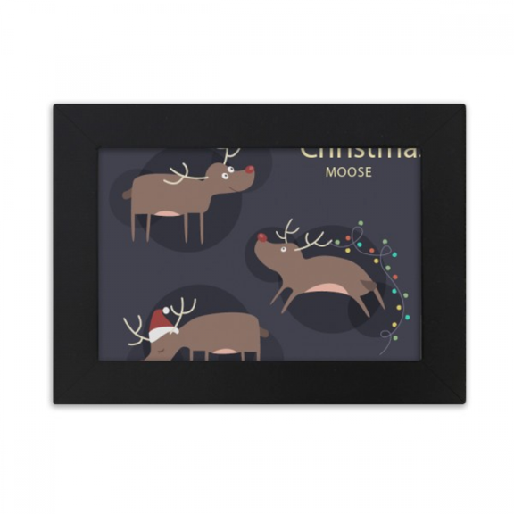 mas Reindeer Moose Pattern Desktop Photo Frame Ornaments Picture Art Painting