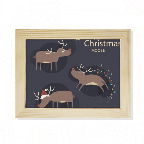 mas Reindeer Moose Pattern Desktop Photo Frame Picture Art Decoration Painting 6x8 inch