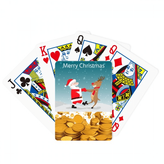 mas Santa Claus Elk Festival Gold Playing Card Classic Game