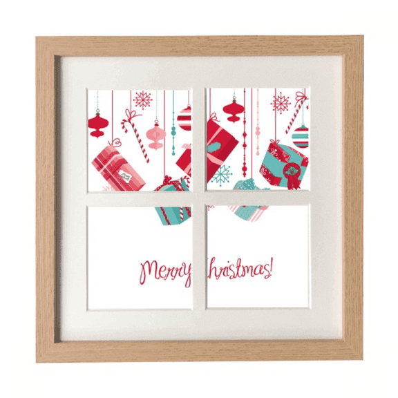 mas Snowflake Crutch Pattern Frame Wall Tabletop Display 4 Openings Picture