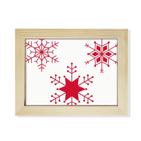 mas Snowflake Red Festival Desktop Photo Frame Picture Art Decoration Painting 6x8 inch