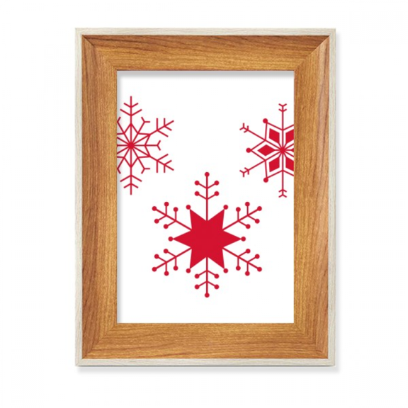 mas Snowflake Red Festival Desktop Wooden Photo Frame Display Picture Art Painting Multiple Sets